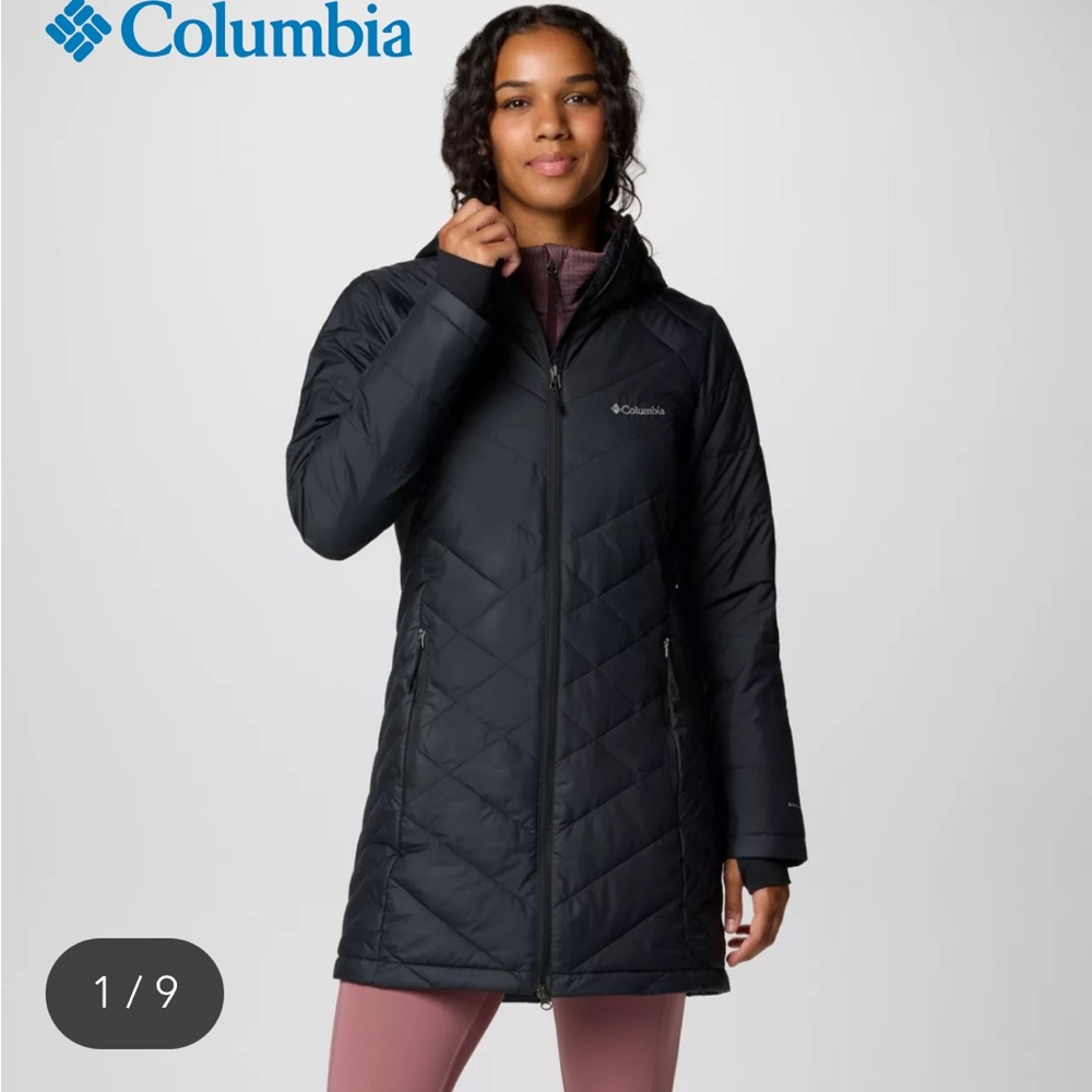 EUC- Columbia Women's Heavenly long hooded jacket—XL Black